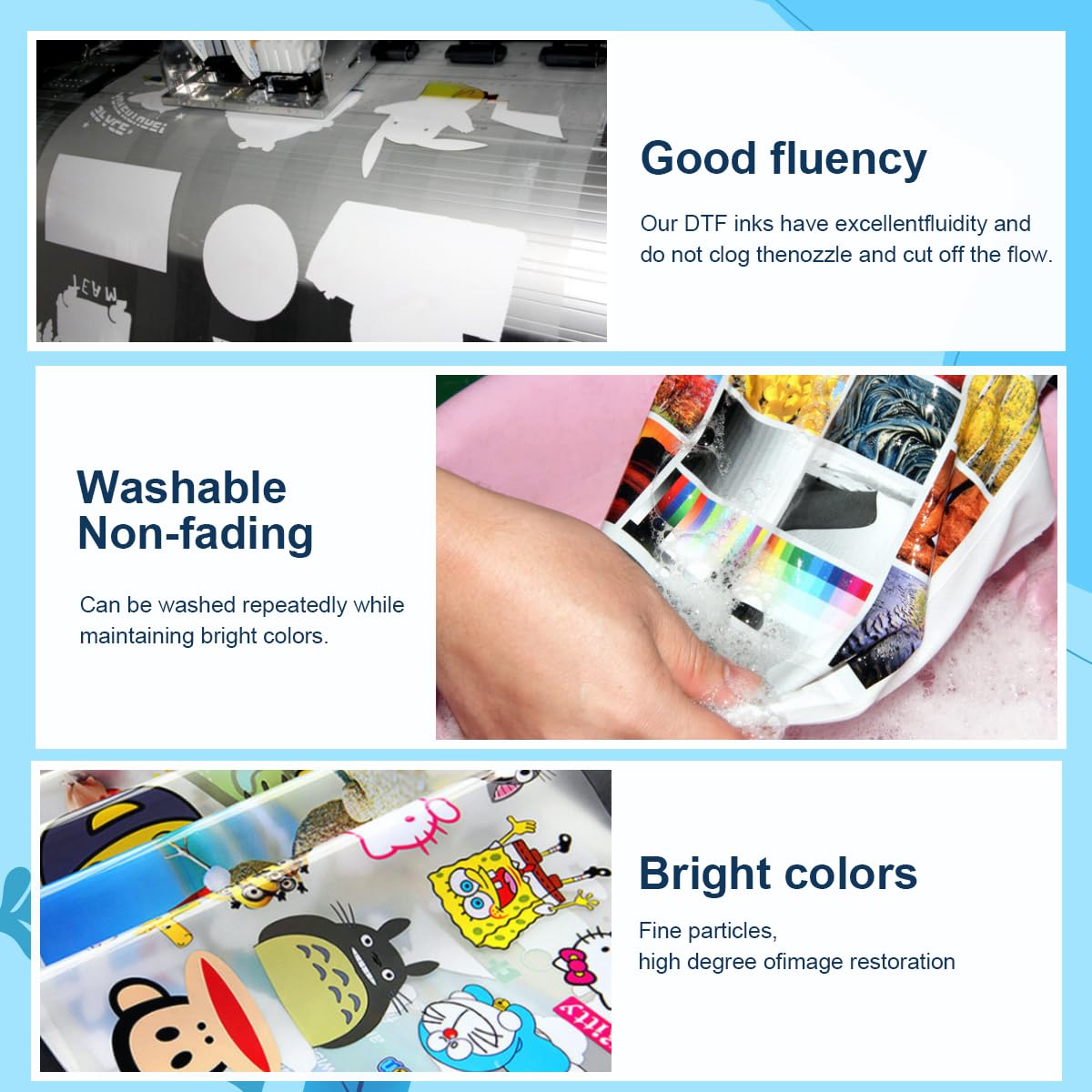 SHENYIHENG Premium DTF Ink 3000ML - DTF Transfer Ink for PET Film, Used for Epson ET-8550, L1800, L800, R2400, P400, P800, XP15000, Heat Transfer