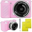 SZHSYJY ZV-E10 Case, Soft Silicone Protective Case for Sony ZV-E10 ZVE10 Camera,Comes with 2 Screen Protectors and 1 Wrist Strap. (Pink)