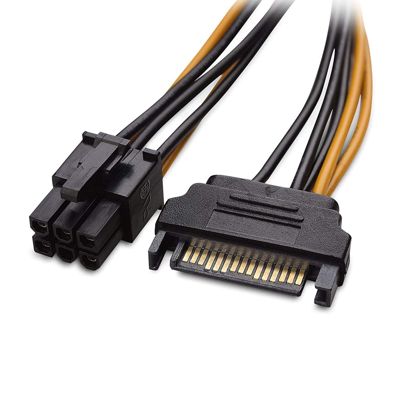 6 Pin to SATA Power Cable Adapter (PCIe to SATA 15 Pin), Graphics Video Card Power Cable (20CM/8inch)