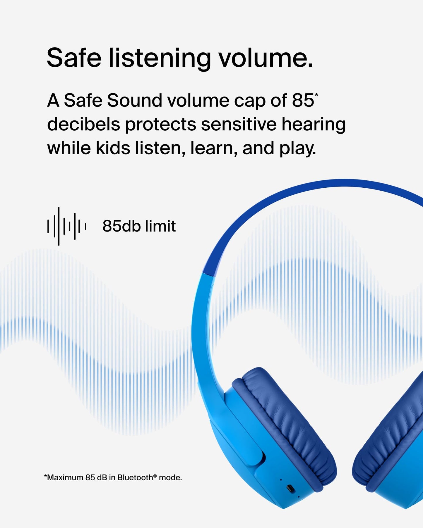 Belkin SoundForm Children's Mini Wireless Headphones with Built-in Microphone and Fun Sticker 30 Hours Playback - Study Holidays on Ear Headphones…