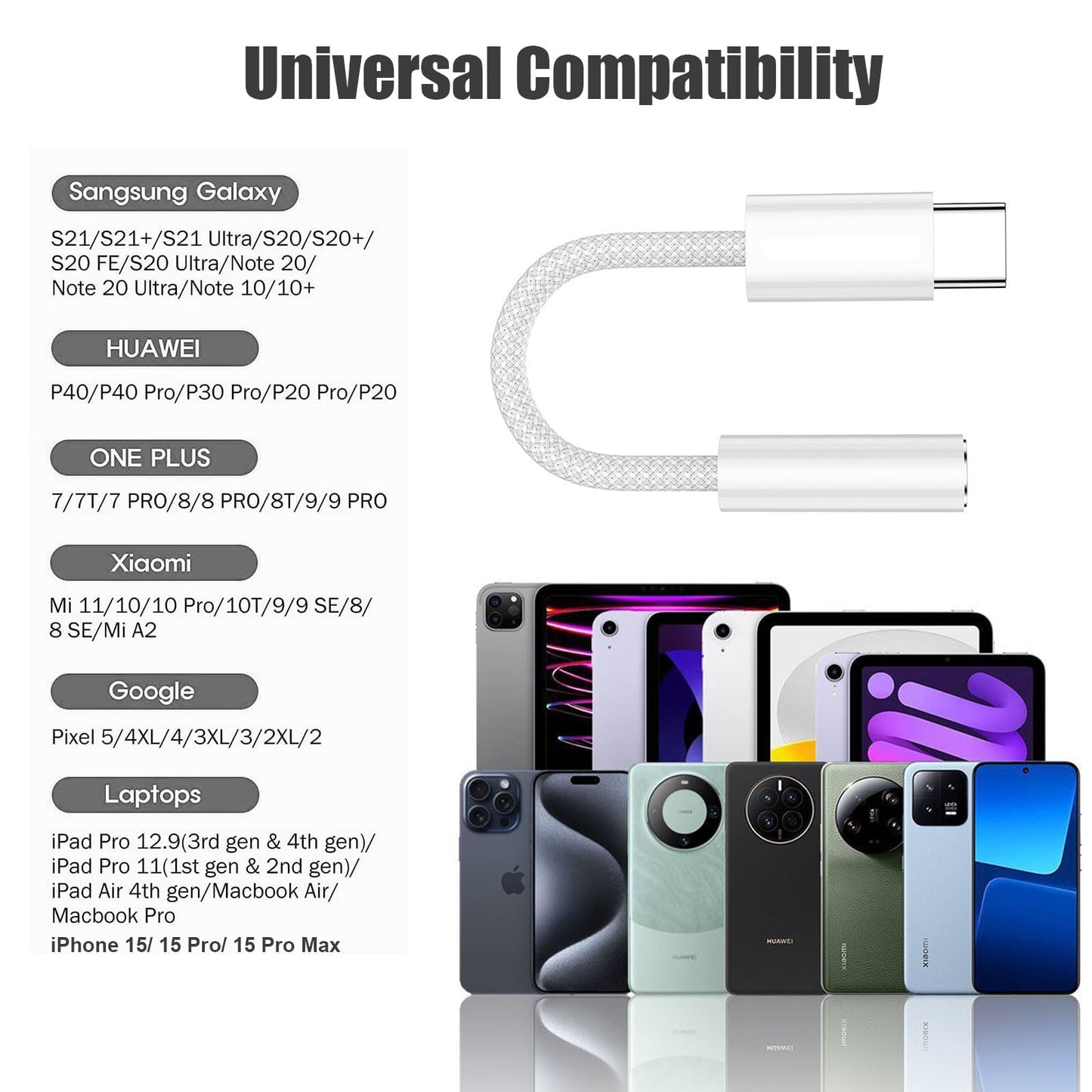 Fidioto 4 Pack USB-C to 3.5 mm Jack Adapter, Aux to USB C Adapter for Headphones Cable Compatible with iPhone 17/16 Pro Max/16 Pro/16/Samsung Galaxy