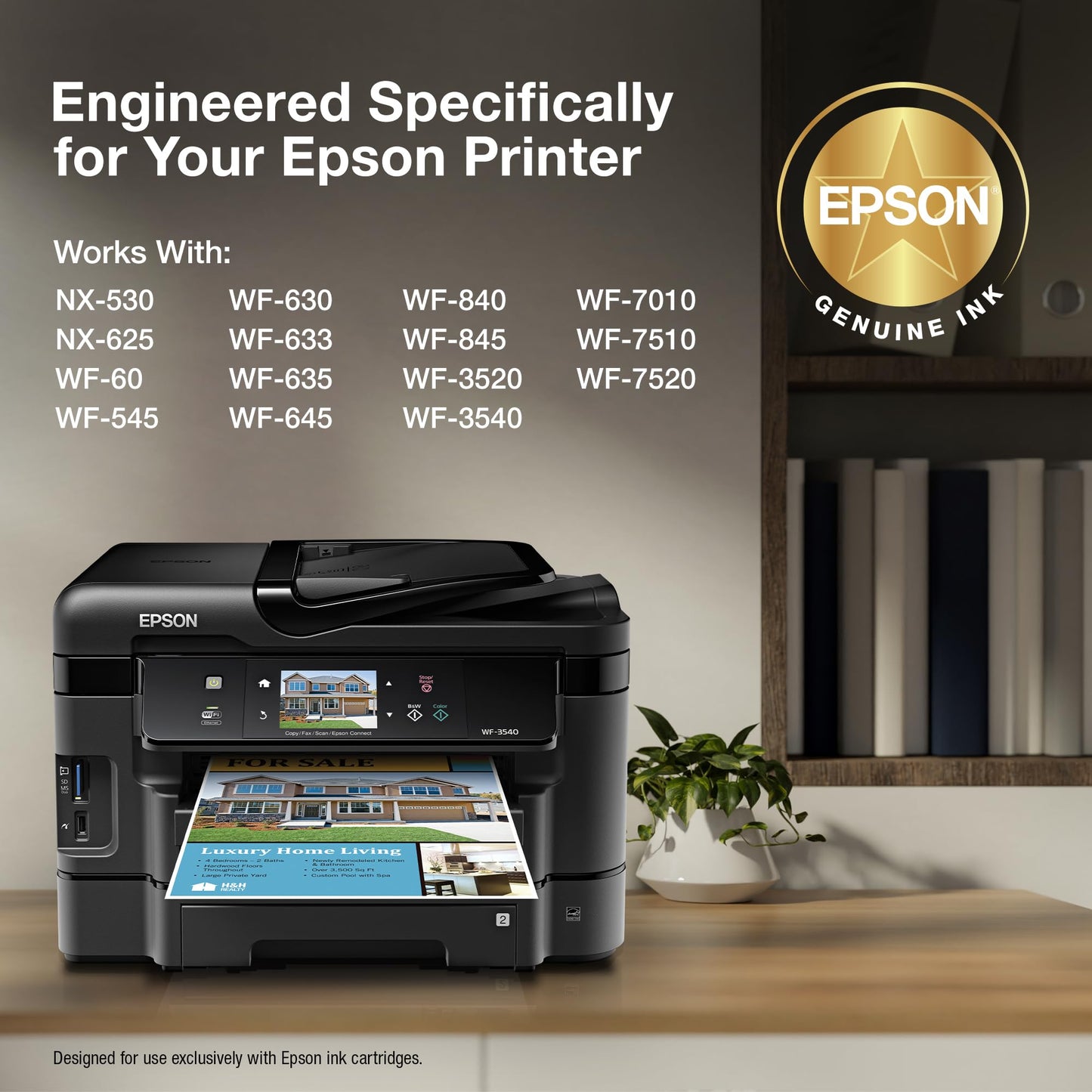 EPSON 127 DURABrite Ultra Ink Black Cartridge For NX-530, 625, WF-3520, 3530, 3540, 545, 60, 630, 633, 635, 645, 7010, 7510, 7520, 840, 845, Water