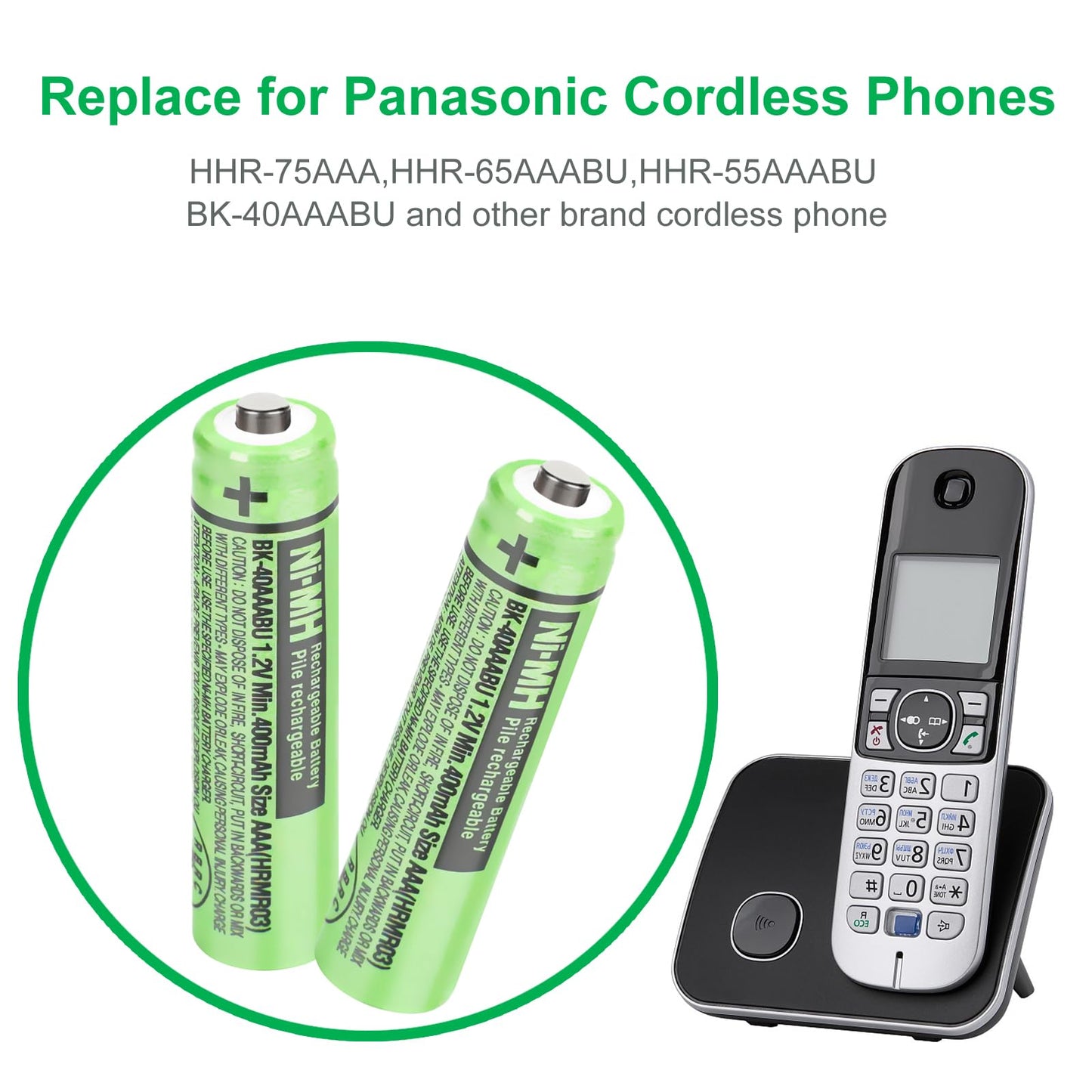 OSIM 12Pack BK-40AAABU Ni-MH AAA Rechargeable Batteries 400mah AAA Ni-MH Rechargeable Batteries 1.2V for Panasonic Cordless Phones, Remote Controls
