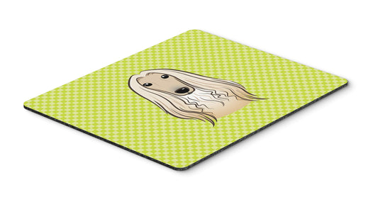 Caroline's Treasures BB1306MP Checkerboard Lime Green Afghan Hound Mouse Pad, Hot Pad or Trivet for Home Office Gaming Working Computers Laptop Mouse