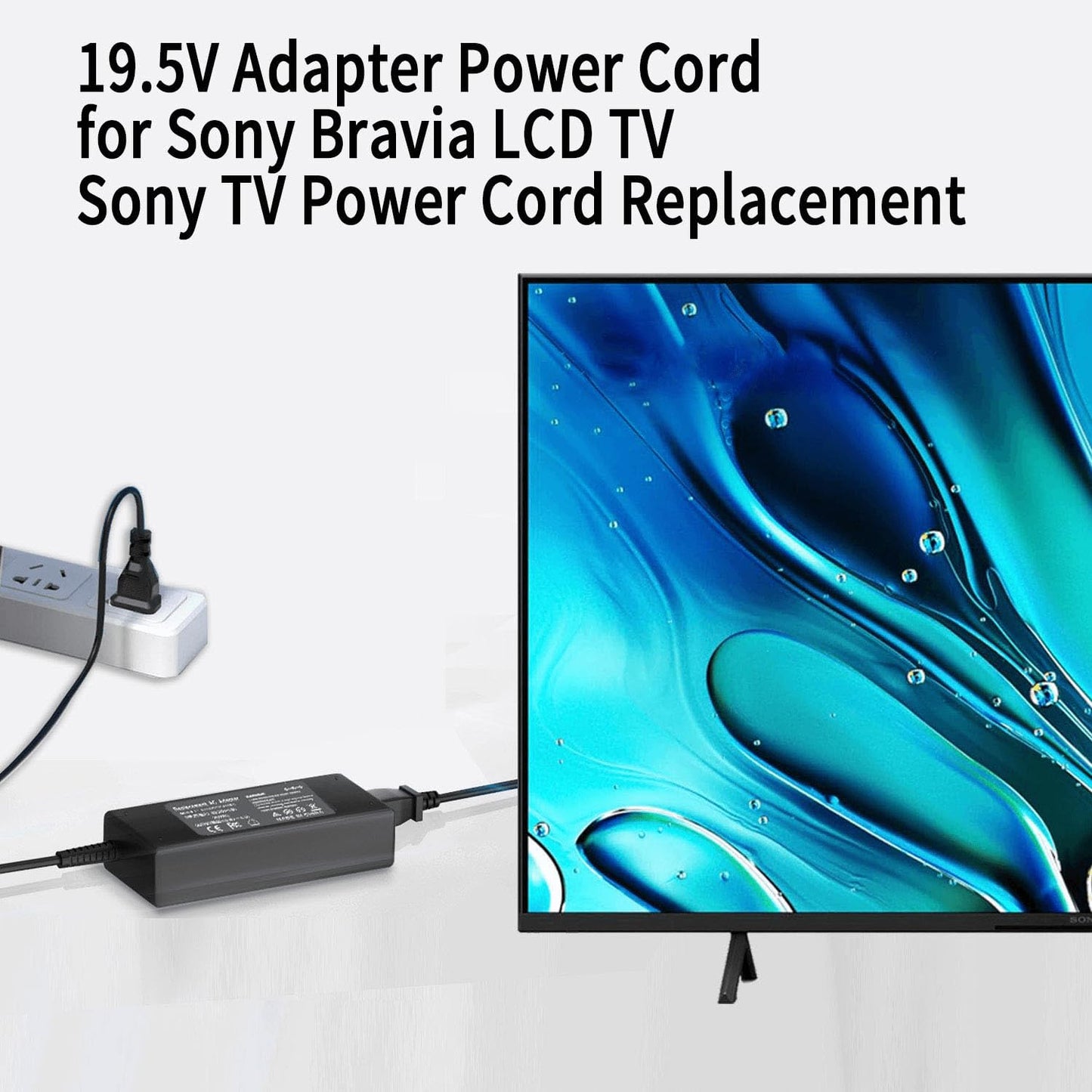 19.5V AC Adapter for Sony Bravia KDL-40 KDL-42 KDL-48 KDL-55 KDL-32 Series KDL-40R510C KDL-40W650D KDL48W590B KDL55W650D KDL48W600B KDL-42W650A…