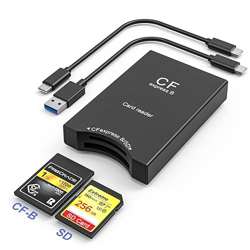 Cfexpress Type B and SD Card Reader, 10Gpbs CF Express Type B Adapter with USB C to USB A Cable, SD to CF Express Type B Adapter, Cf Express Type B