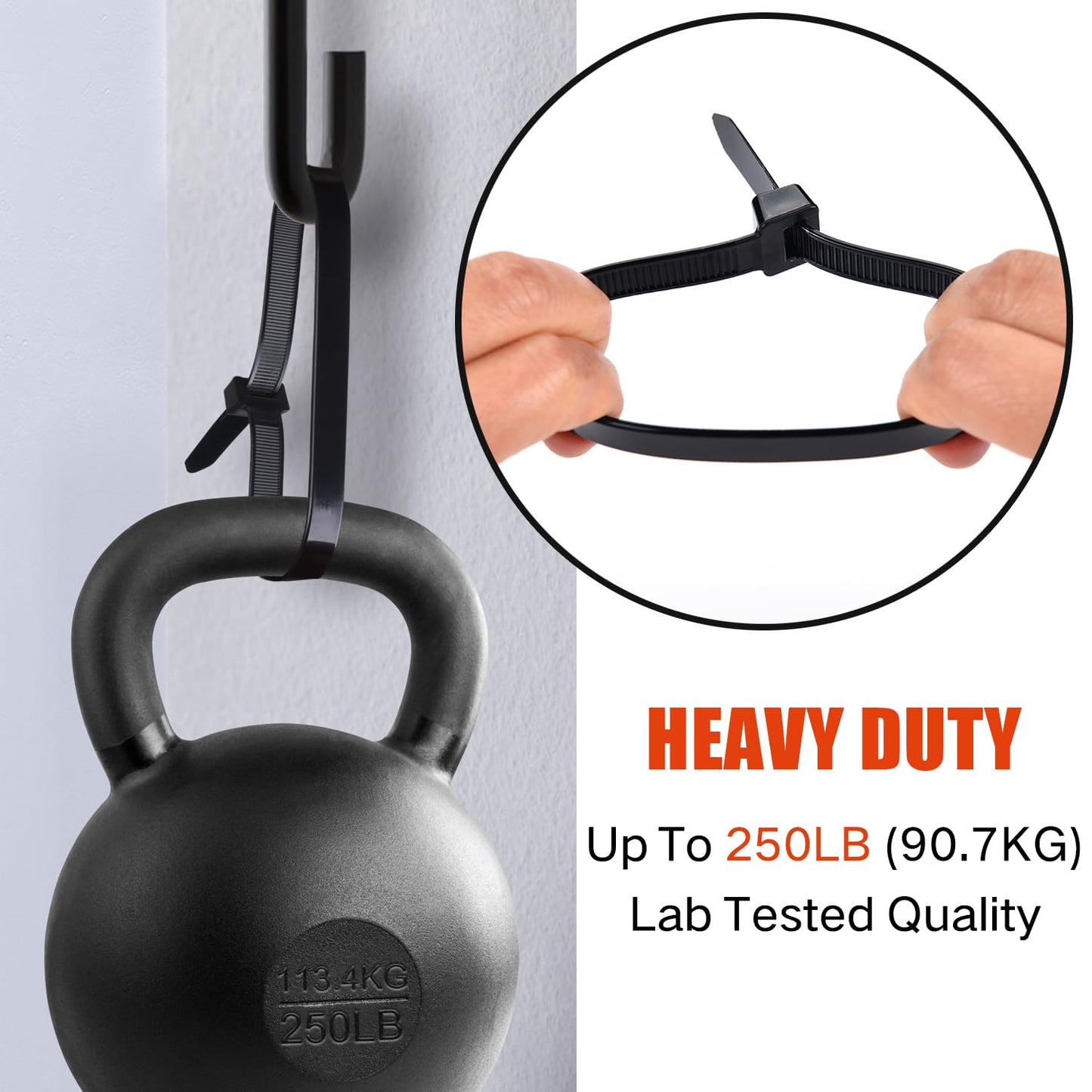 Zip Ties Heavy Duty 250 lb 28 Inch, Extra Long Cable Ties Wide Plastic Wire Ties Strong Large Zip Tie Wraps Black Industrial Zipties for Outdoor Use