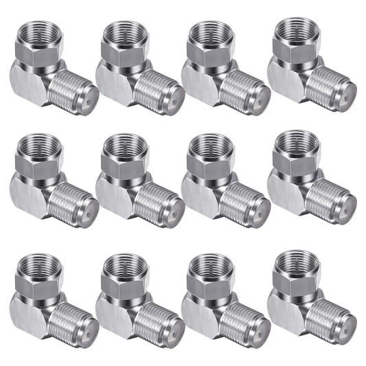 Fanbalunke Right Angle Coaxial Connector 12 Pcs RG6 F Type Female to Male Adapter F Type 90 Degree Coaxial Male to Female Cable Connector RG6 Adapter