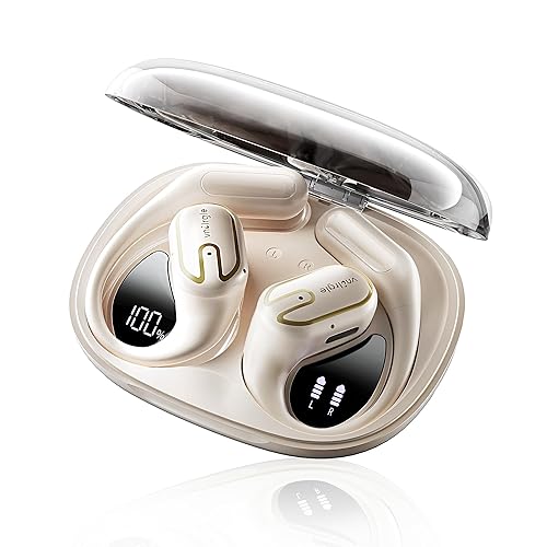 Open Ear Headphones Earbuds Wireless - 5.4 Bluetooth Ear Buds with LED Digital Display IPX7 Waterproof, Wireless Headphones Touch Control Air