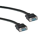 ACL 50 Feet HD15 Male to HD15 Male SVGA Cable, Coaxial Construction, Double Shielded, Black, 2 Pack