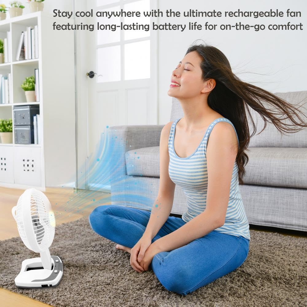 Technical Pro Adventure Series Rechargeable Desk/Wall Fan w/LED Work Lamp