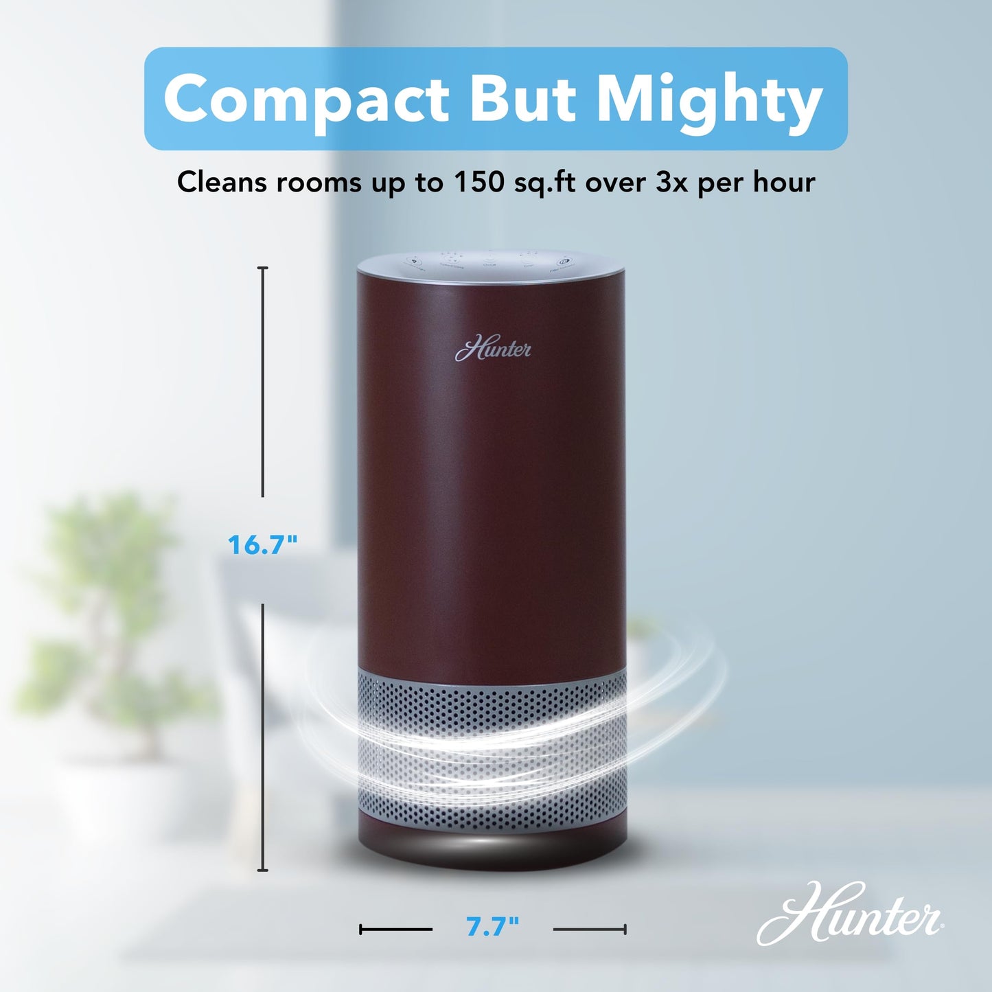 HP450UV True HEPA Air Purifier with UVC Light Technology in White Rose Gold