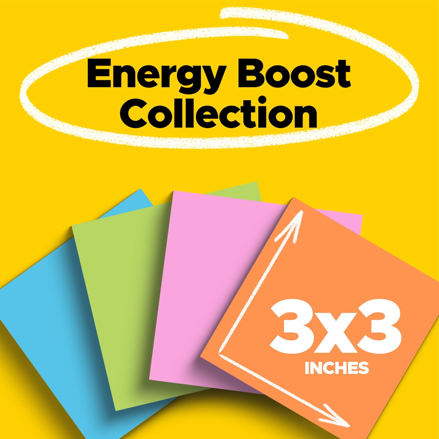 Post-it Super Sticky Notes, 3 x 3 in, Neon Fizz, 24 Pads, 70 Sheets/Pad