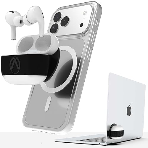 Aerpack - Earbuds Case For MagSafe and Laptop: Stick Earbuds To Phone, Laptop or Any Metal Surface, Use as Stand, Protect Earbuds Case, Accessible
