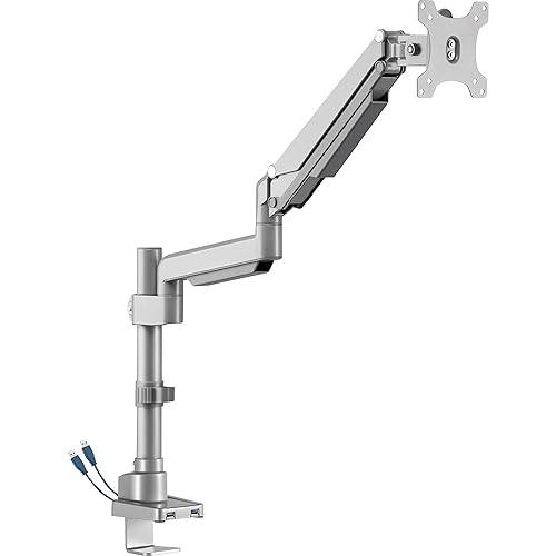 Lorell, LLR99802, Pole Single-Monitor Arm, 1 Each, Gray