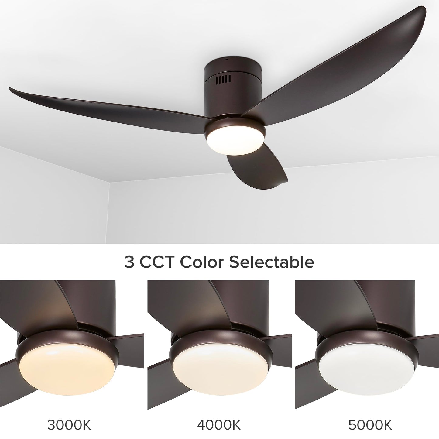 Maxxima Luvoni Series 52" Brown Ceiling Fan w/LED Light, Remote Controlled