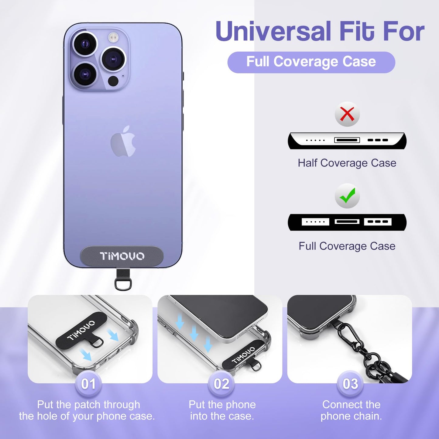 TiMOVO Universal Phone Lanyard Crossbody, Adjustable Anti-Theft Phone Strap Crossbody for Phone Cases, Cell Phone Neck Lanyard Wrist Strap for Women