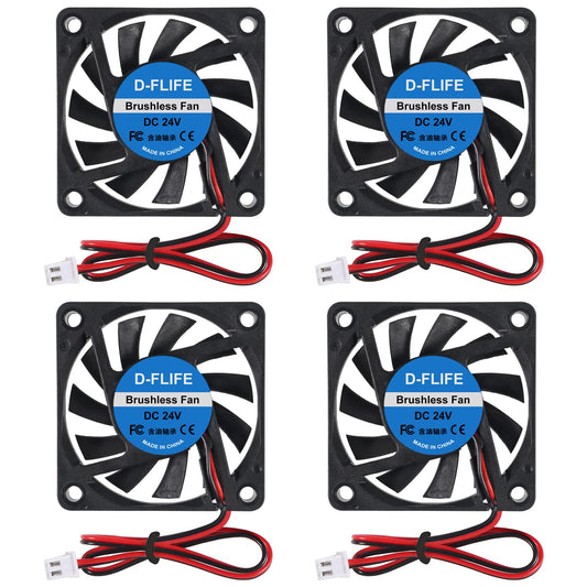 D-FLIFE 4pcs 24V 60150 Fan USB Brushless Cooling Fan 60mm x 10mm USB Fan 24V DC Brushless Cooling Fan 6010 for Computer CPU Heat Sink Cooling Cooler
