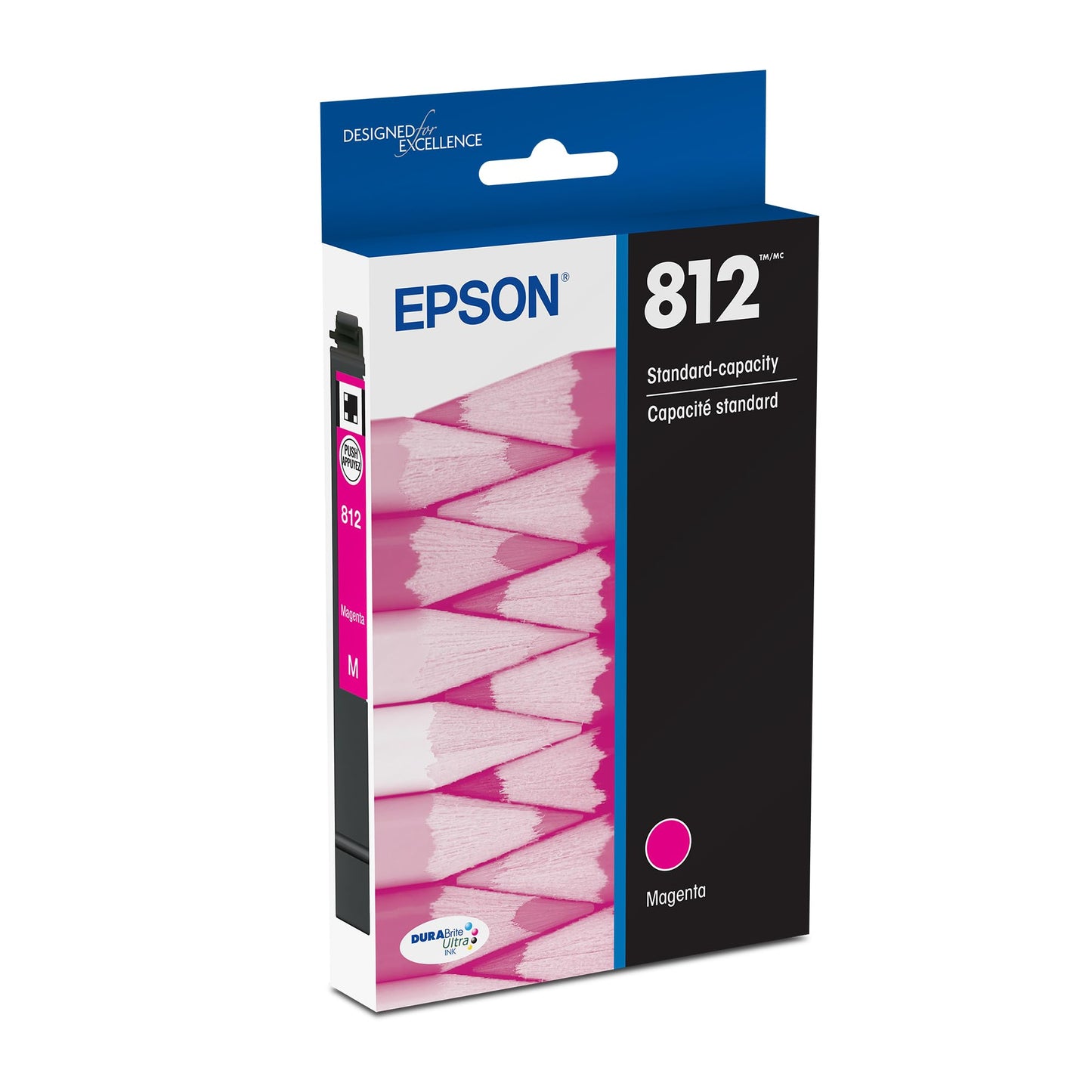 Epson 812 DURABrite Ultra Ink Standard Capacity Magenta Cartridge (T812320-S) Works with Workforce Pro WF-7310 ,7820, 7840, EC-C7000