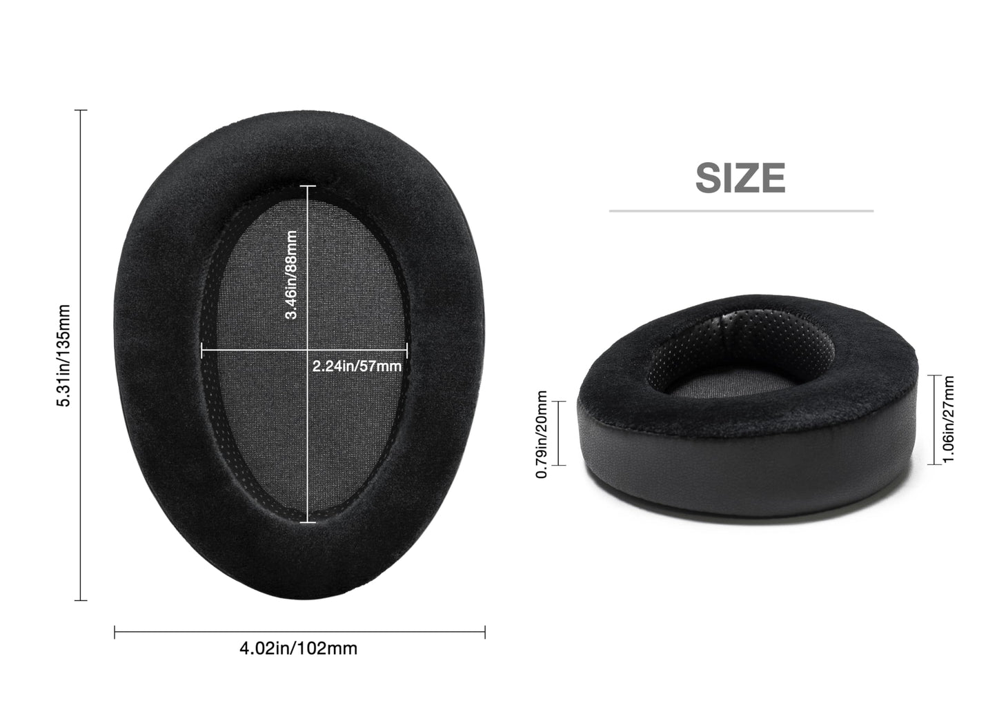 Voarmaks Memory Foam Cushion Ear Pads for Hifiman Arya Ananda Edition XS X HE1000se HE1000 V2 Jade II Headphone Replacement EarPads (Elite Velour