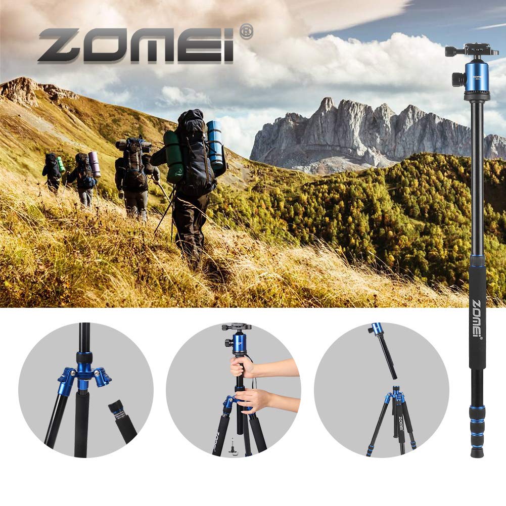 ZOMEi Camera Tripod?Light Weight Heavy Duty Portable Magnesium Aluminium Travel Tripod with Ball Head,Extra Quick Release Plate for Canon Sony Nikon