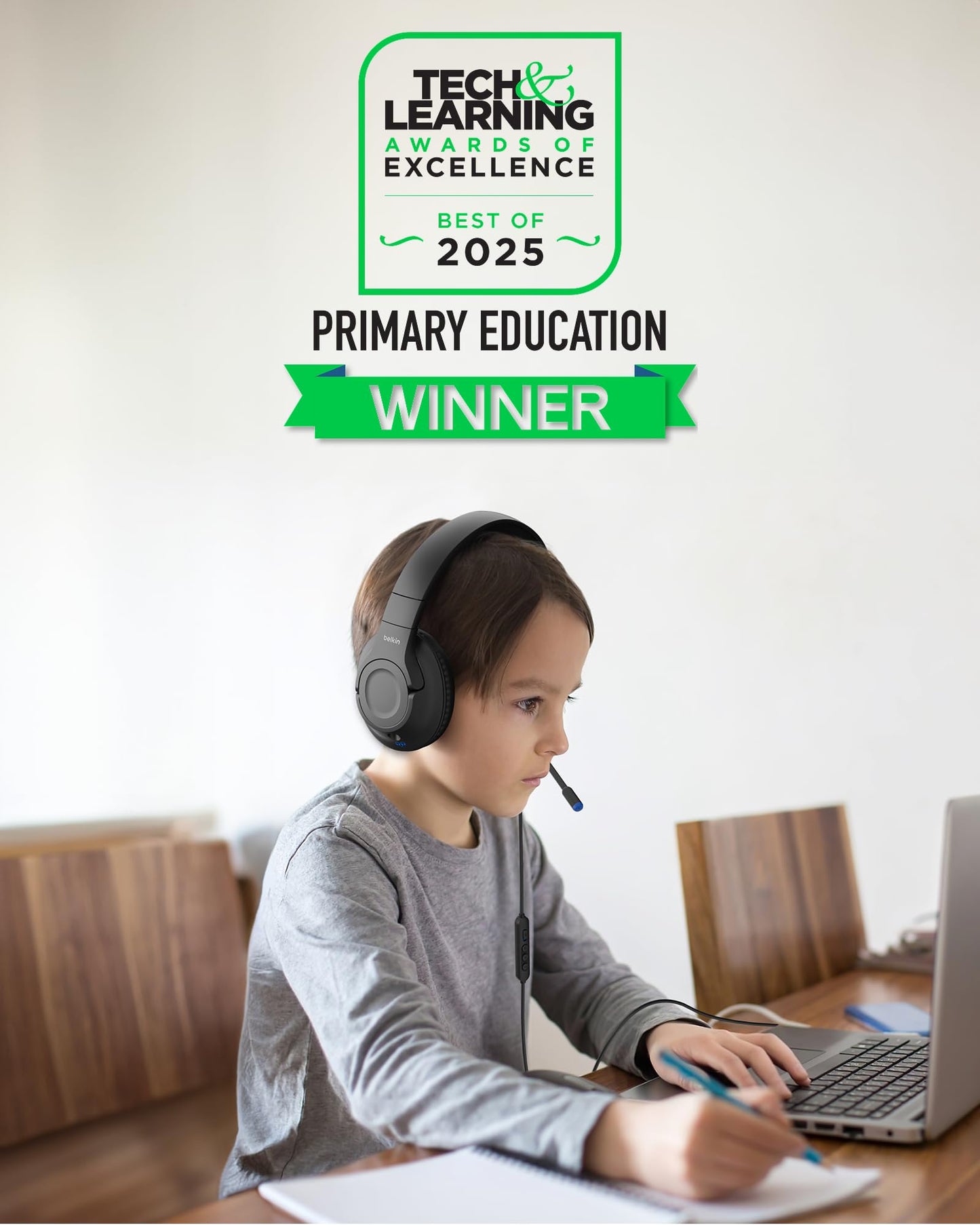 Belkin SoundForm Inspire Wired Kids Headphones, USB-C & 3.5mm