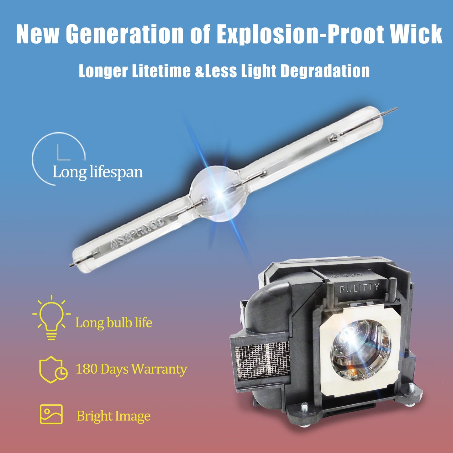 PULITTY ELPLP89 / V13H010L89 Projector Lamp Bulb with Housing for Epson EH-TW9300W EH-TW9300 EH-TW8300W EH-TW7400 PowerLite Home Cinema 5040UB 5050UB