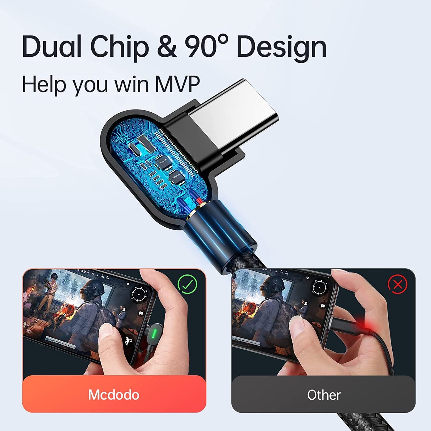 Type C USB 90 Degree Right Angle Elbow Design Game LED Strong Nylon Braided Sync Charge USB Data 6FT Cable Compatible Galaxy S20 S10 S9 S8 Plus Note