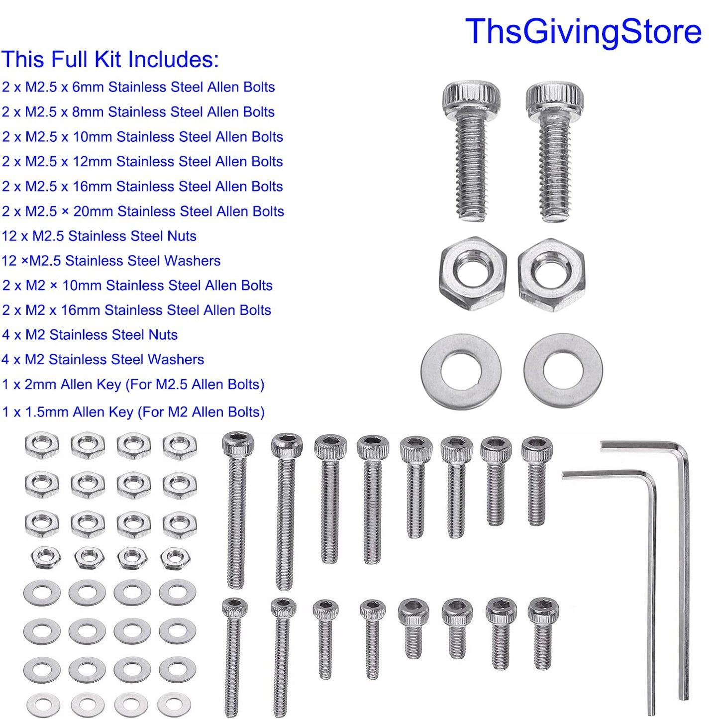 50PCS Headshell Screws, Universal Turntable Cartridge Headshell Mounting Kit, 304 Stainless Steel Button Head Hex Socket Cap Screws Bolts, Washers
