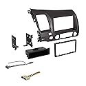 American International Honda Civic (2006-2011 All Trim Levels) Double DIN or Single ISO with Pocket Radio Installation Dash Kit, Car Audio Harness
