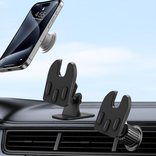 JCTRIWAY Vent or Dashboard Car Phone Mount for Popsocket, Dashboard Adapter Adhesive and Vent Clip, Compatible with Most Popsocket, Fits All