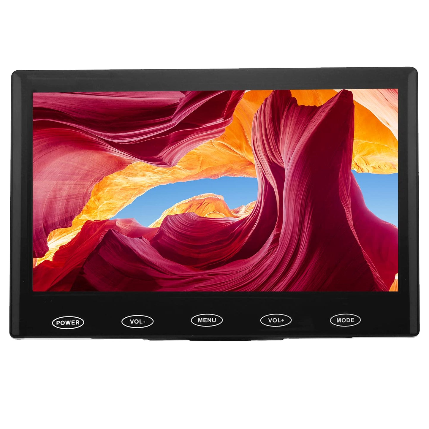 CAMWORLD 7 inch HD Security Monitor - Small Monitor 1024x600 IPS Screen with AV, VGA, HDMI Input - Remote Control - for PC/TV/Camera/Raspberry PI