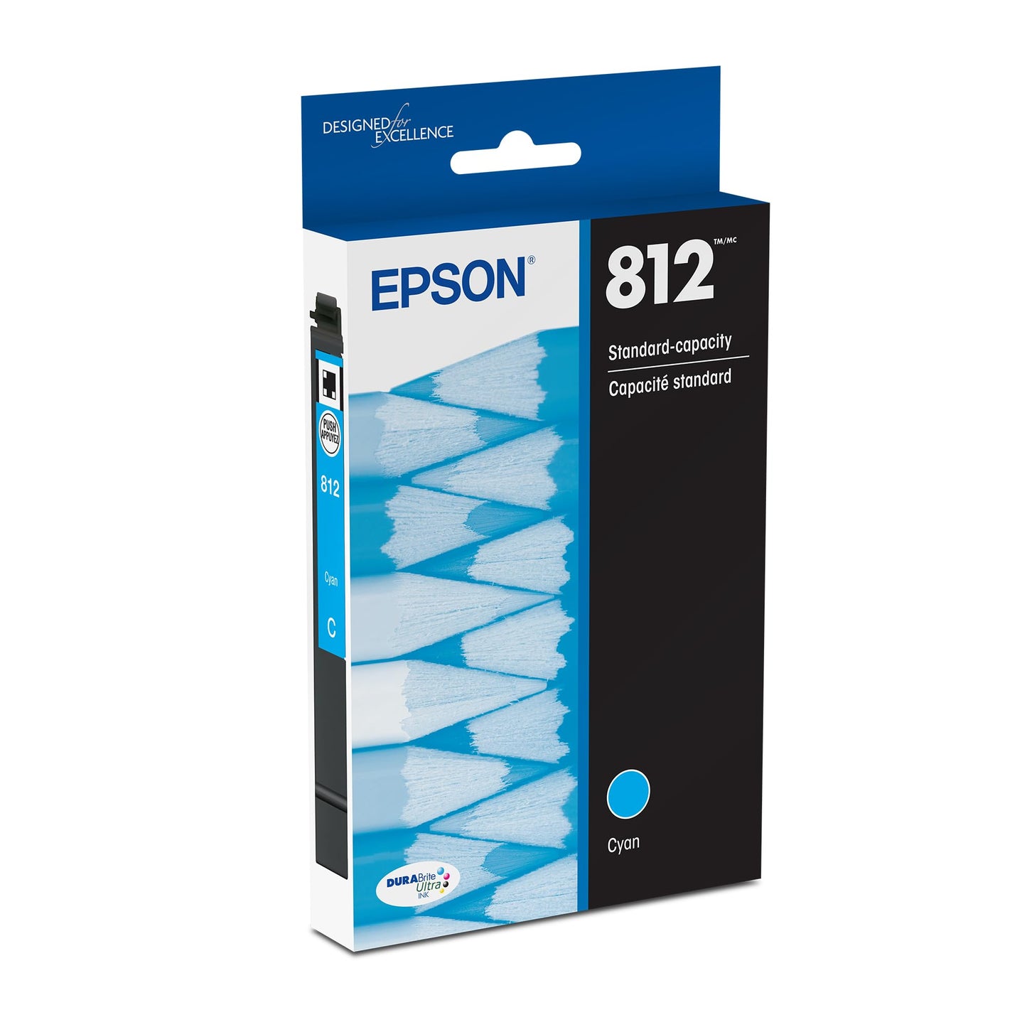 Epson 812 DURABrite Ultra Ink Standard Capacity Cyan Cartridge (T812220-S) Works with Workforce Pro WF-7310 ,7820, 7840, EC-C7000