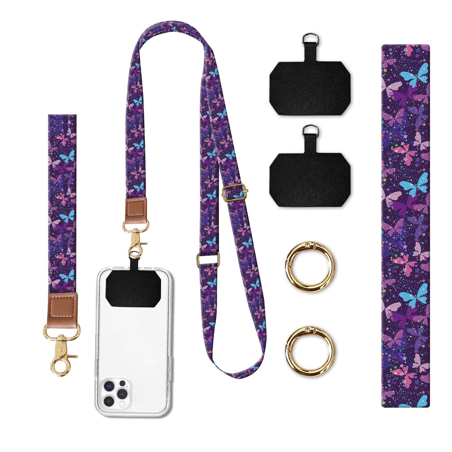 DARUIXZ Phone Lanyard Crossbody Wrist Strap, Universal Adjustable Neck Strap for Phone Case Keys ID Badges, Phone Accessories Travel Essential