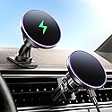 BHHB for Magsafe Car Mount Charger, [2026 Upgrade] 15W 2in1 Magnetic Wireless Car Charger, for Magsafe Car Charger, Vent/Dashboard Phone Holder, ONLY