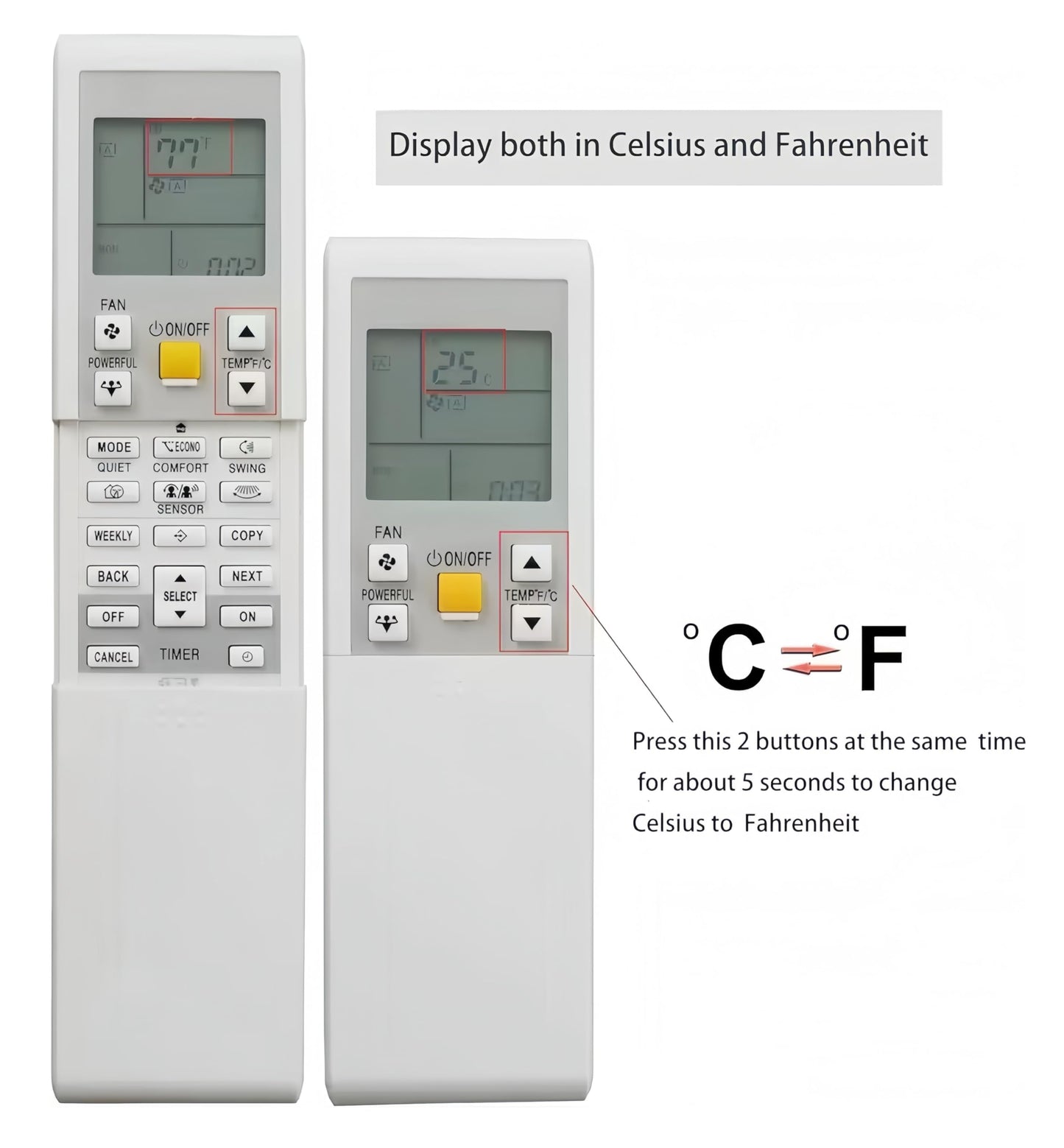 Replacement Remote Control for Daikin AC Air Conditioner ARC452A9 ARC452A10 ARC452A19 ARC452A20 ARC452A21 ARC452A23 ARC466A36