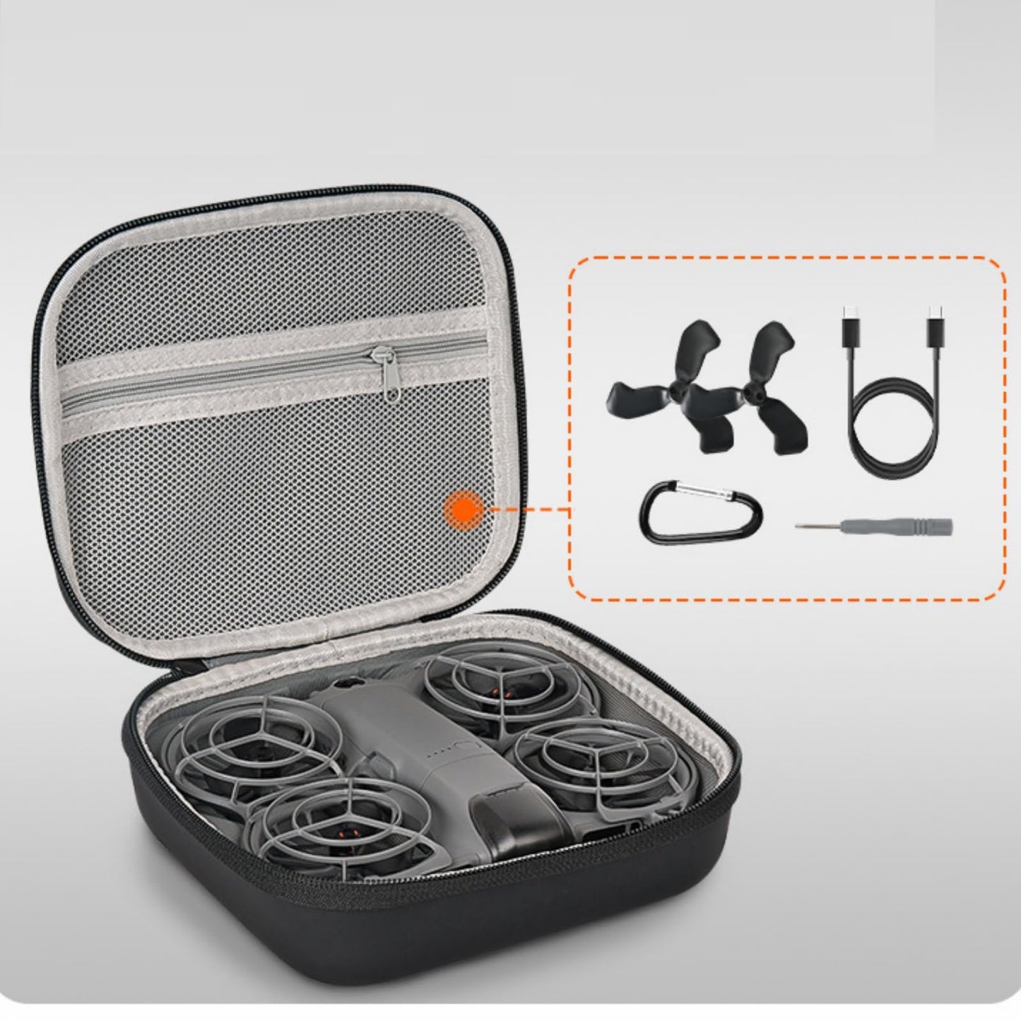 Honlyn Carrying Case for DJI Neo 2,PU Leather Storage Bag Camera Aceessories (for DJI NEO 2 Black)