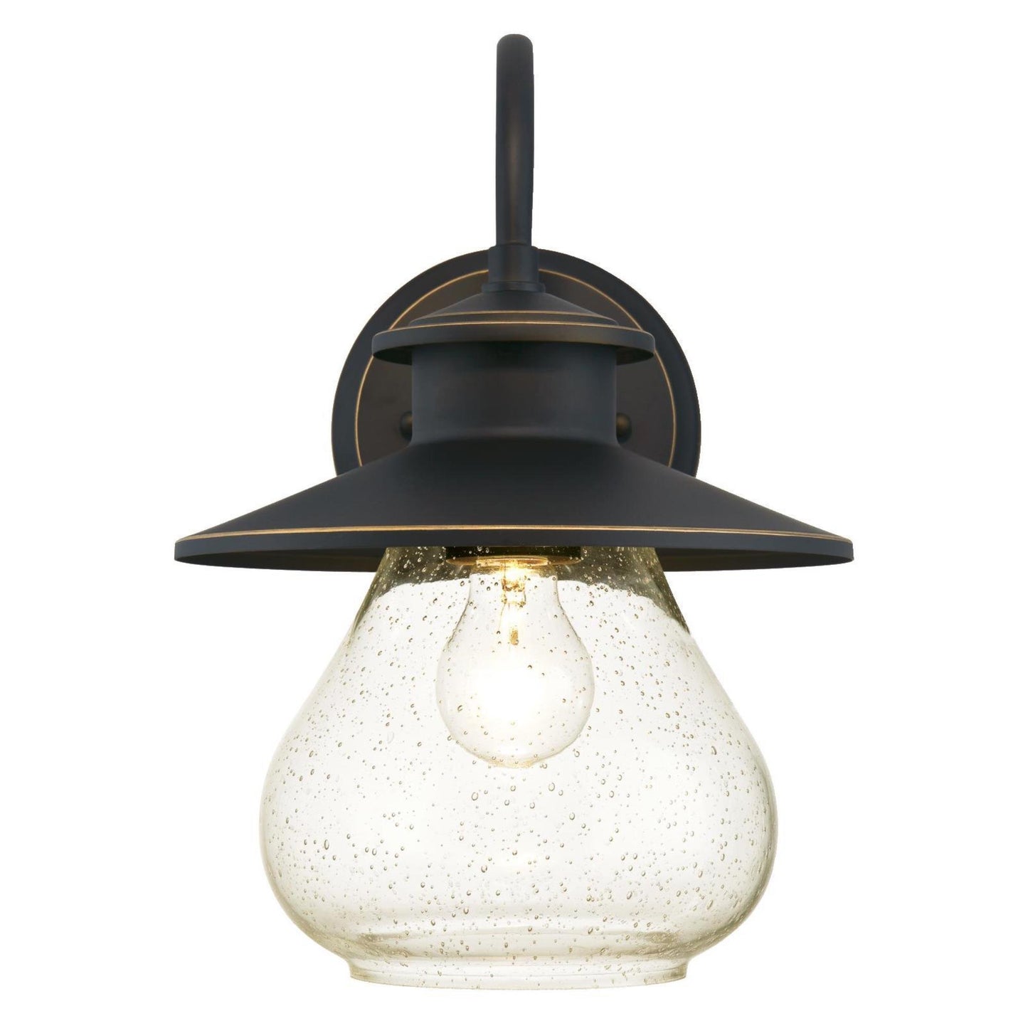 Westinghouse 6313500 Delmont One-Light Outdoor Wall Fixture, Oil Rubbed Bronze Finish with Highlights with Clear Seeded Glass