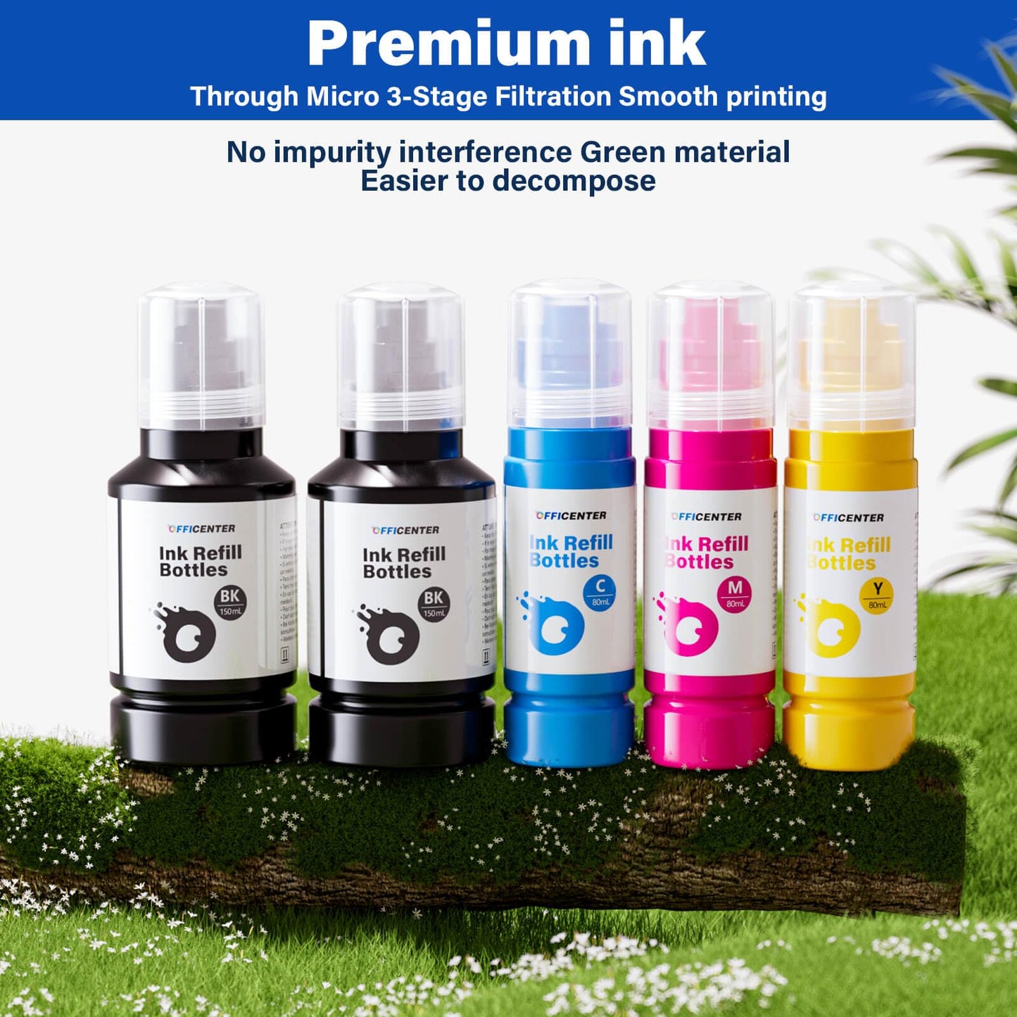 OFFICENTER Compatible Ink Refill Bottles for ET2760 ET-4760 ET2750 ET-3760 ET-2850 ET-15000 ST-4000 ST-2000 ET-3710 ET-3850 ET-3750 ET-4850 ET-3830