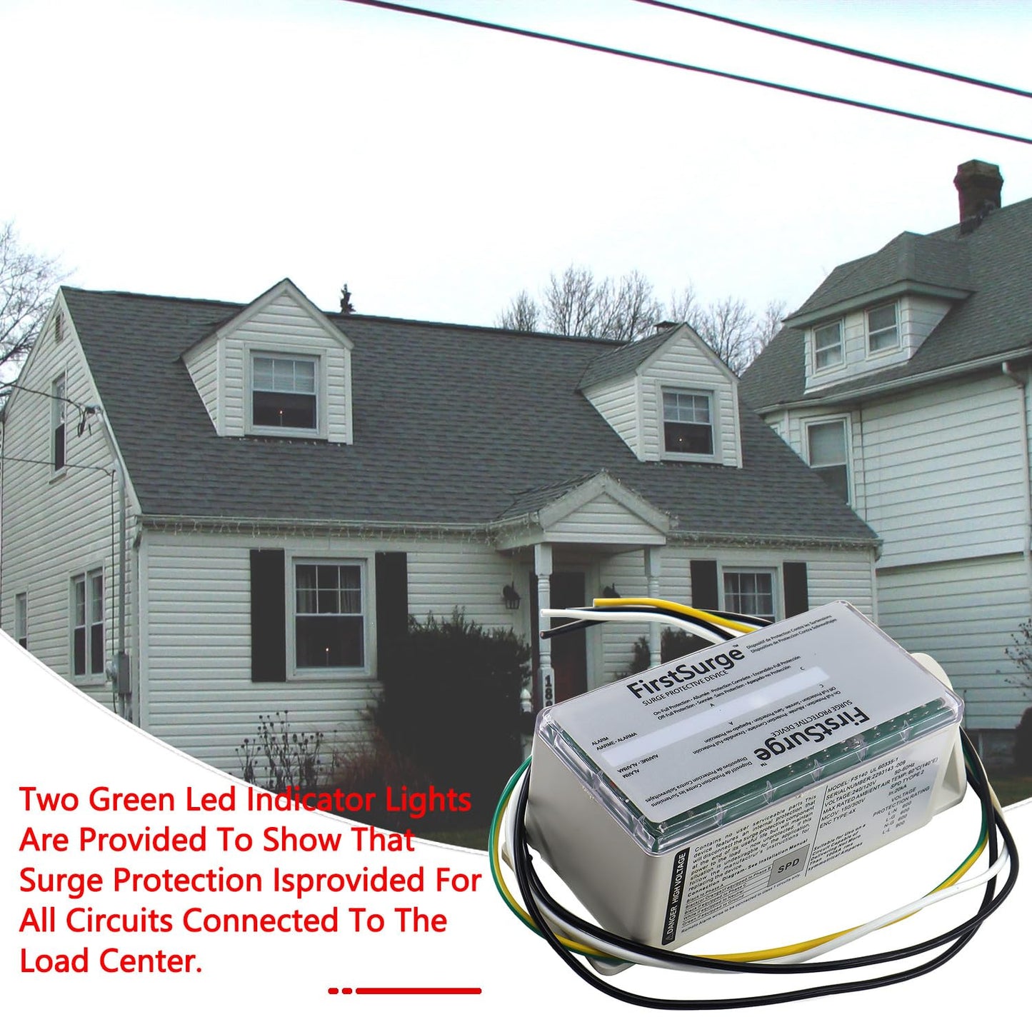 FS140 Surge Protection Device 140,000 Amps Whole House Surge Protection Device for use with Any Brand 120/240V Load Center