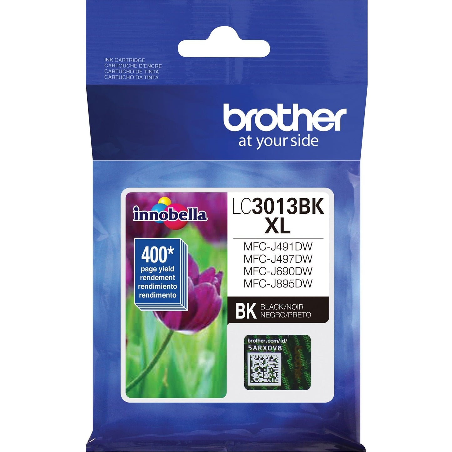 Brother Printer High Yield Ink Cartridge Page Up to 400 Pages Black (LC3013BK), Standard