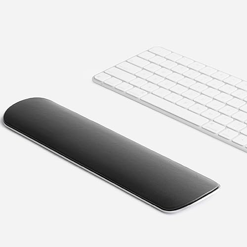 HumanCentric Wrist Rest Pad for Apple Magic Keyboard & Tenkeyless Keyboards, Ergonomic Wrist Support in Space Gray Aluminum with Black Vegan Leather
