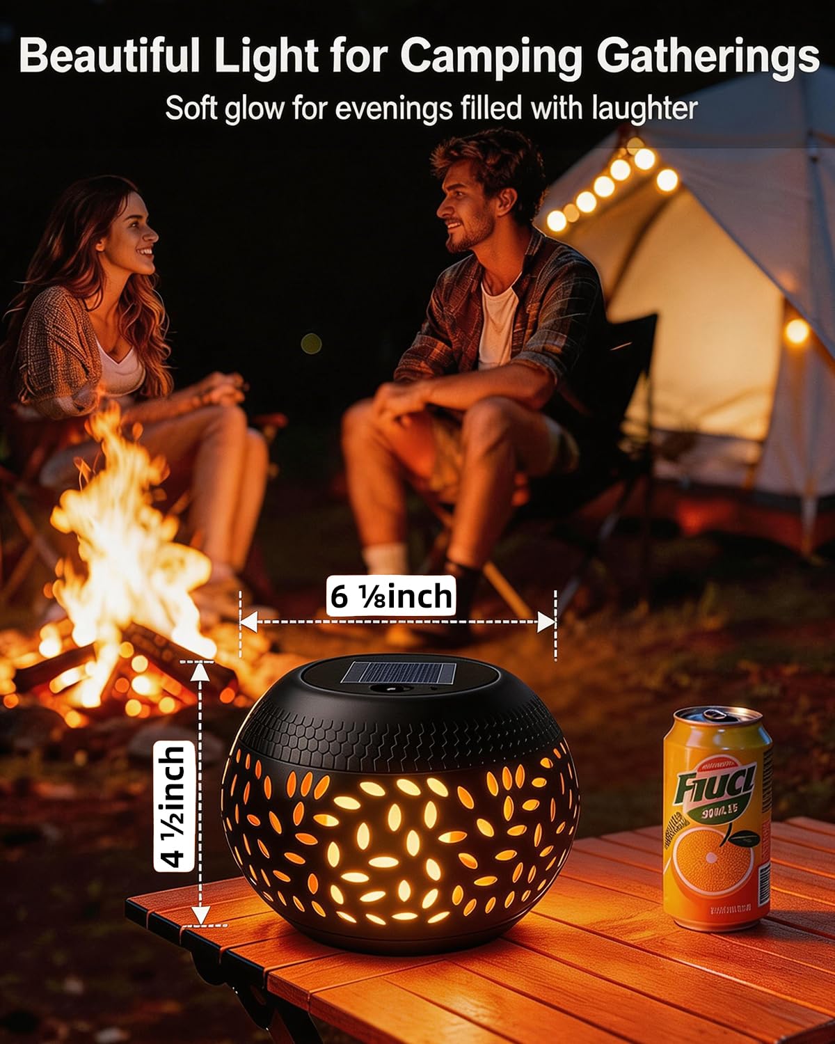 Solar Table Lights Outdoor Waterproof - Dancing Flickering Flame Lamp Black Metal Tabletop Light Solar Powered Decorative Lighting Lantern for Desk