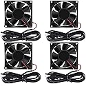 4Pcs 5V 80mm USB Fan 80mm x 80mm x 25mm Fan 8025 3.14in 0.98in Brushless Cooling Fan for Cooling PC Computer Case CPU Coolers Radiators