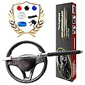 Tevlaphee Steering Wheel Lock for Cars,Wheel Lock,Vehicle Anti-Theft Lock,Adjustable Length Clamp Double Hook Universal Fit Emergency Hammer Window