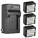 Kastar 3-Pack Battery and AC Wall Charger Replacement for Panasonic VW-VBG070 Battery, Panasonic SDR-H60, SDR-H60S, SDR-H60P, SDR-H68GK, SDR-H79