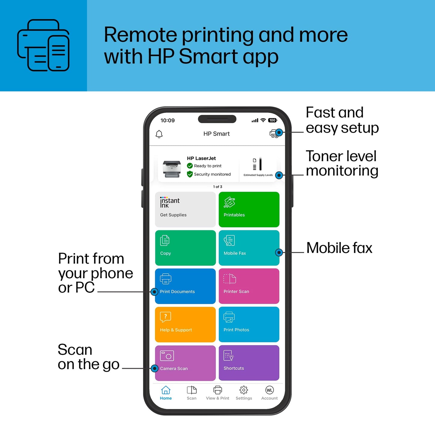 HP LaserJet M110we Wireless Monochrome Printer with HP+ and bonus 6 months Instant Ink (7MD66E)
