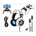 Bionik Pro Kit for PlayStation 5: Powerful 50mm Gaming Headset with RGB Color, Controller Charge Base, Phone Holder, Lynx Cable & USB Cable