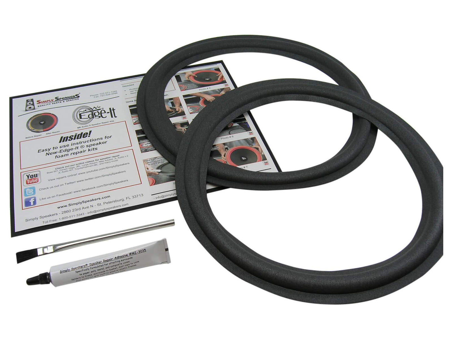 Simply Speakers 12 Inch Foam Repair Kit Compatible with JBL 2214H, L100T3, Urei, FSK-2214JBL (Pair)