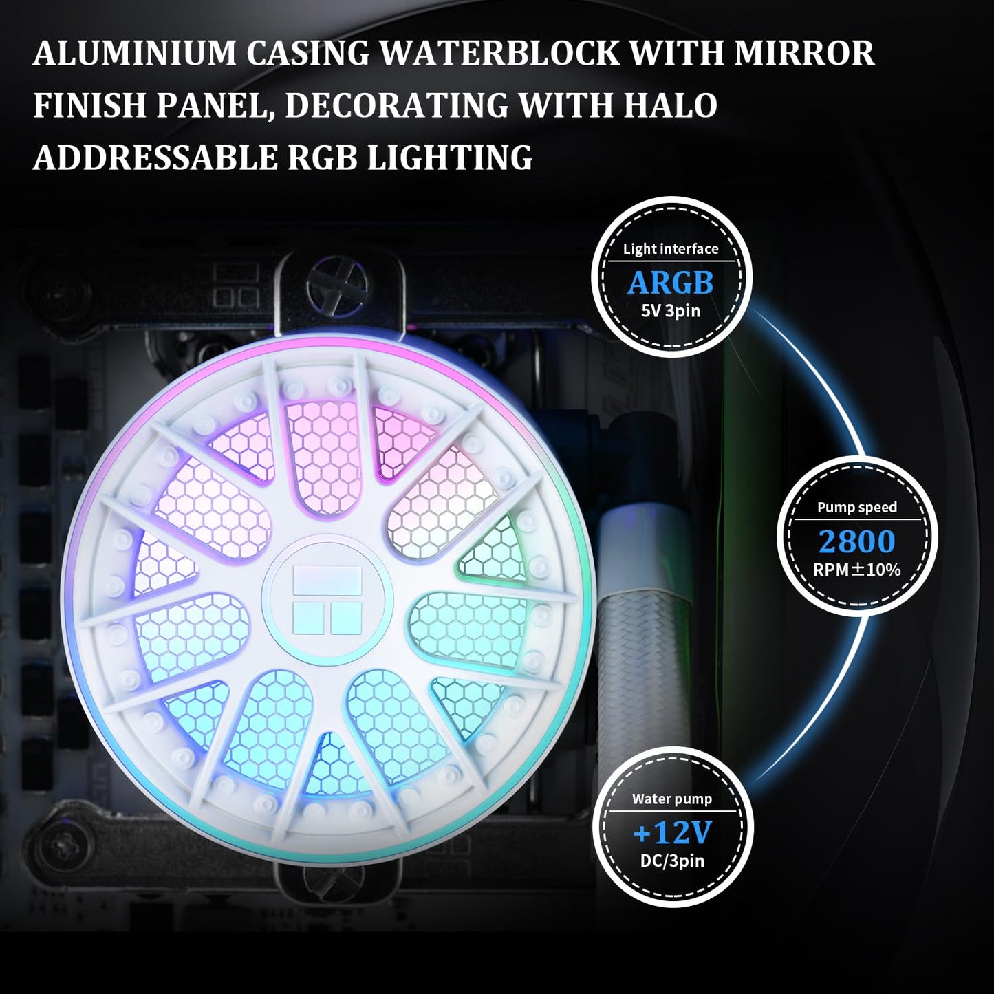 Thermalrlght Aqua Elite 360 V6 ARGB White AIO CPU Cooler, ARGB PWM Cooler Fans with 2000RPM, for Intel Lga1150/1151/1155/1156/1200/2011/1700/1851